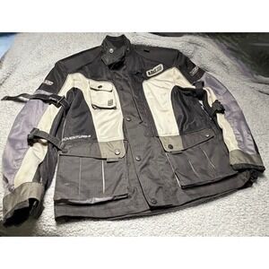 LMS Adventure-X Mens Motorcycle Jacket Black Grey Mesh CE Armor 2XL USA 38